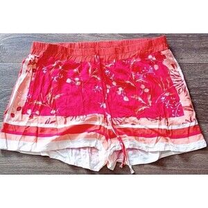 Gypsies & Moondust Shorts Size Large Women's Pull On Floral Print Drawstring